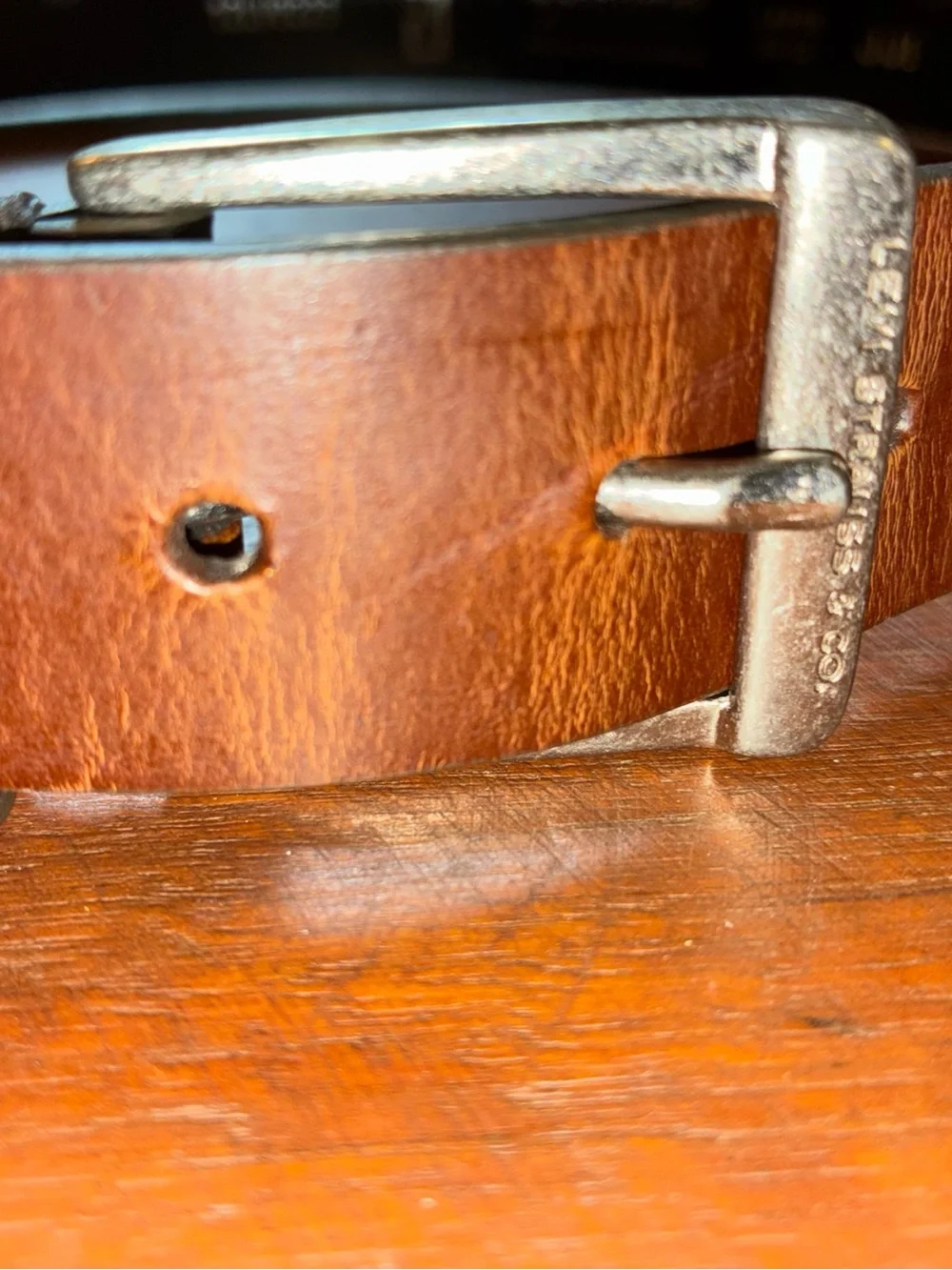 Levi's Brown Leather Belt with Silver Buckle size 30-32